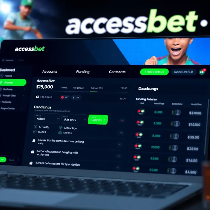 Dashboard displaying account balance and funding options on AccessBet platform