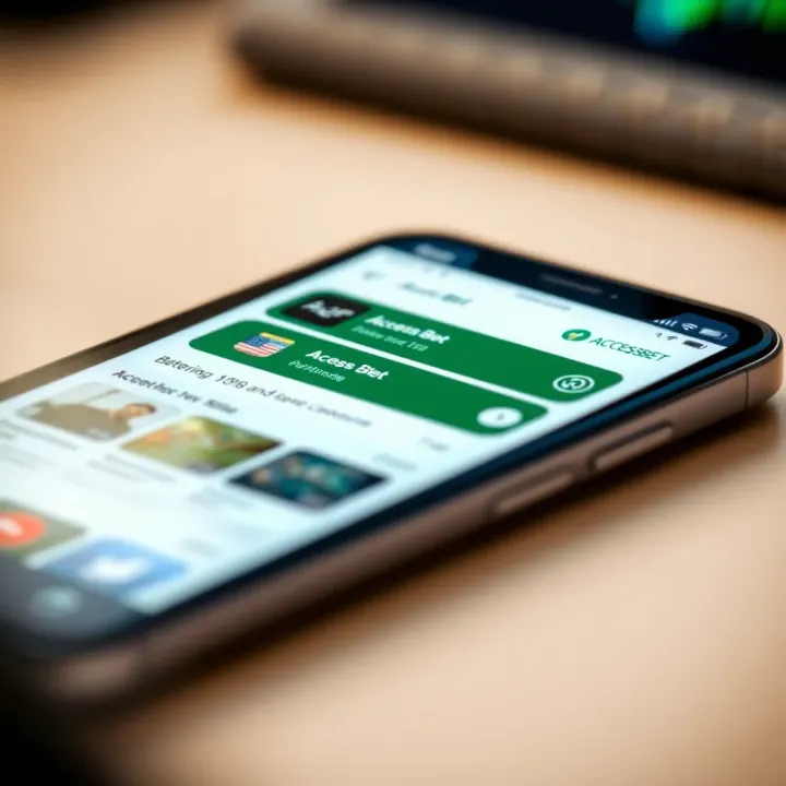 Screenshot of AccessBet app showcasing betting options and user interface on an iOS device