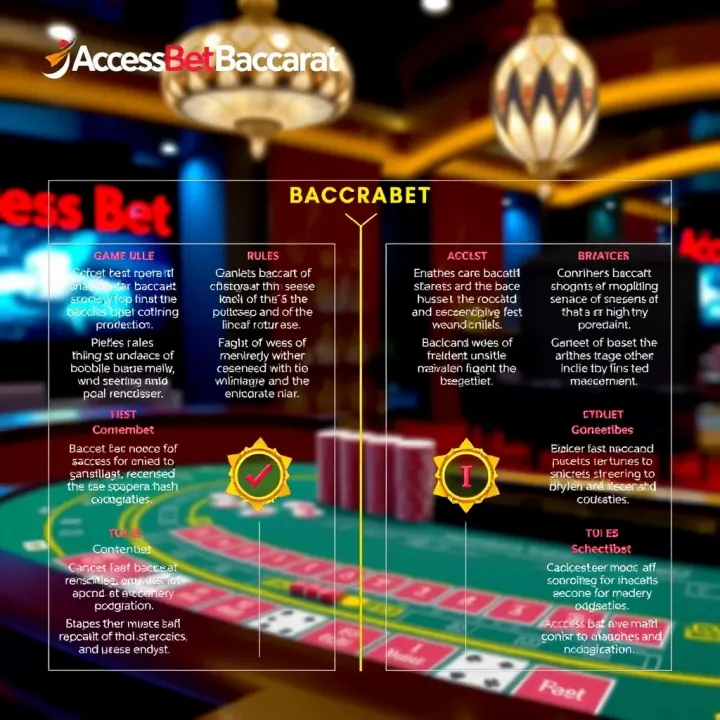 Diagram illustrating baccarat game rules and strategic betting options for players