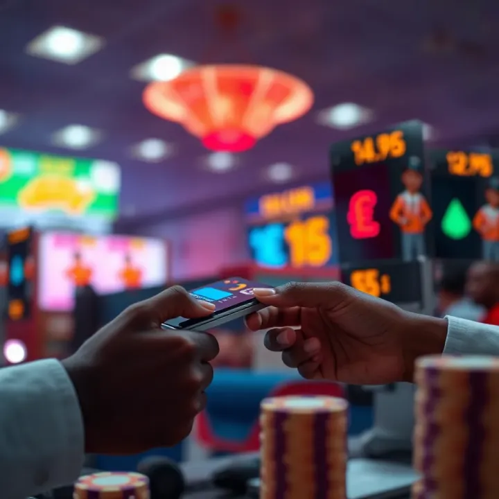 Illustration of secure payment transaction with digital wallet and currency symbols for Nigerian players