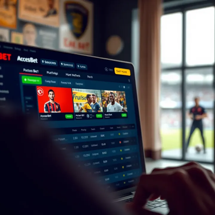 User interface of AccessBet platform showing various sports betting options available in Cameroon