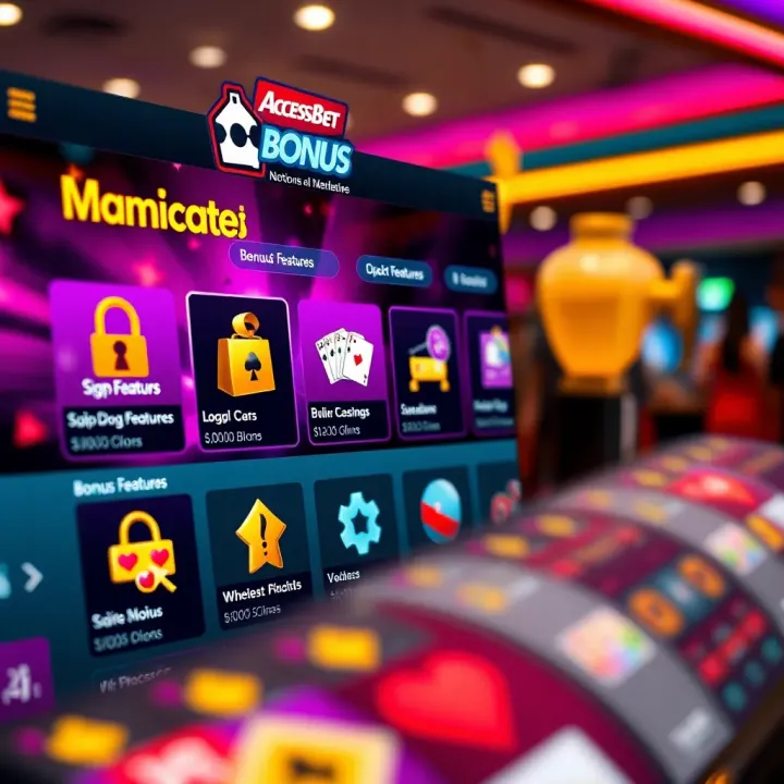 User interface showing bonus features and a secure gaming environment on AccessBet platform
