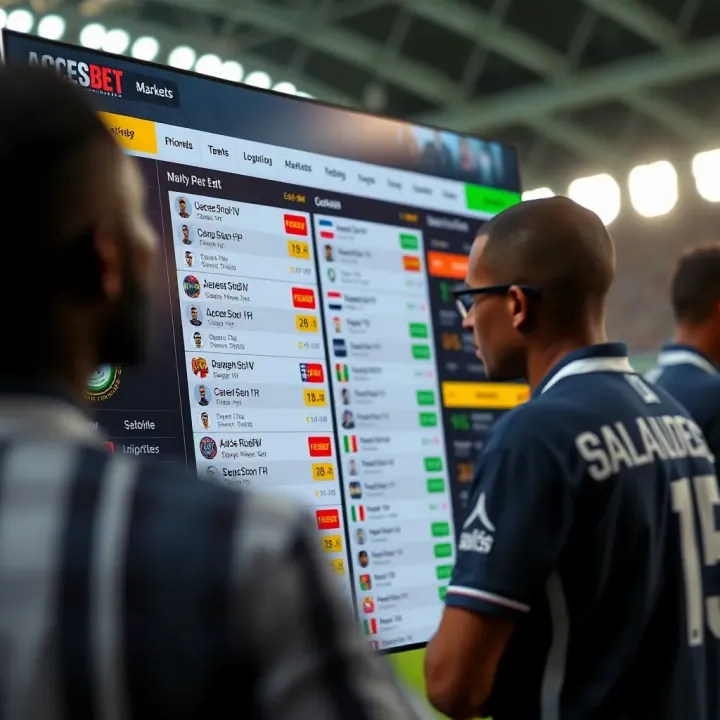 User interface of AccessBet showing a variety of football betting options