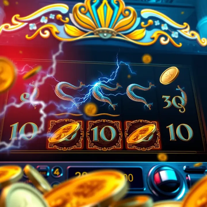 Slot machine reels showing Gates of Olympus symbols with lightning and golden coins