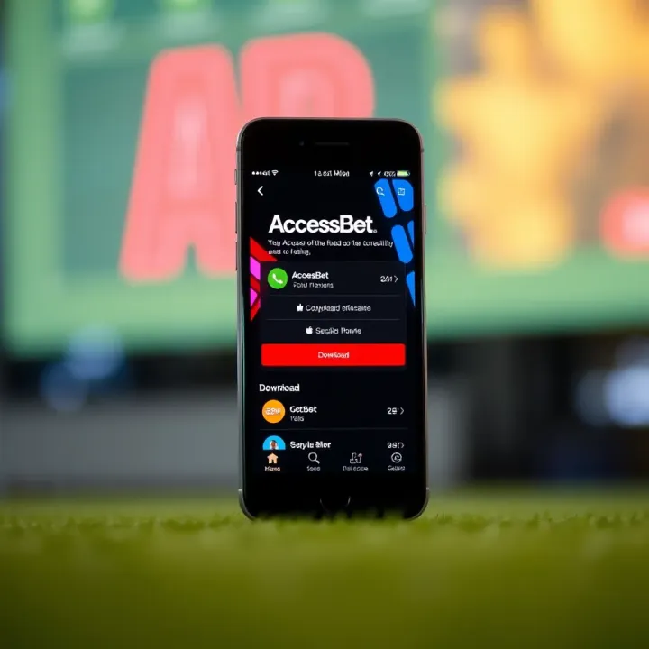 iPhone displaying AccessBet app download screen in Nigeria