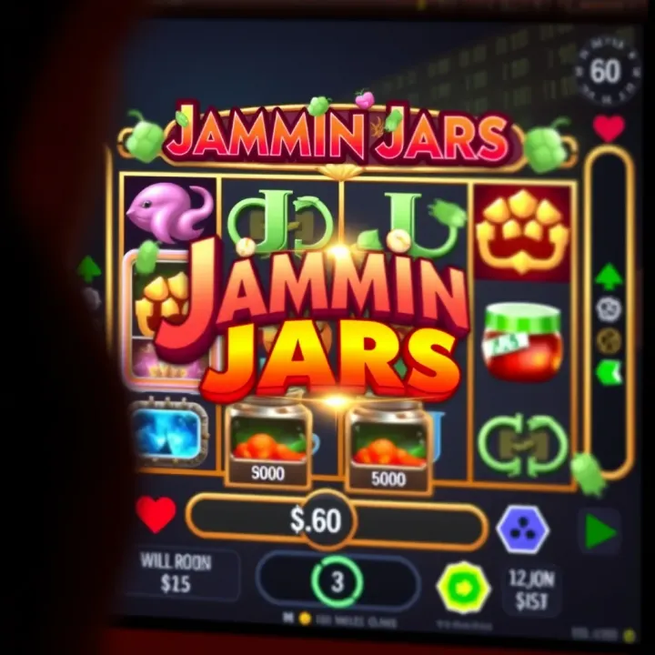 Bonus round screen of Jammin Jars highlighting wild jars and multiplier features in action