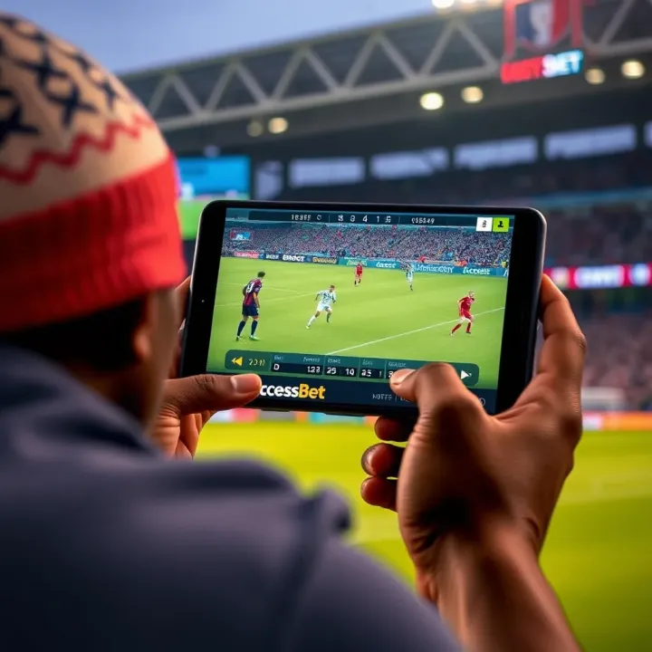 Football match live streaming on a digital device with Premier League action