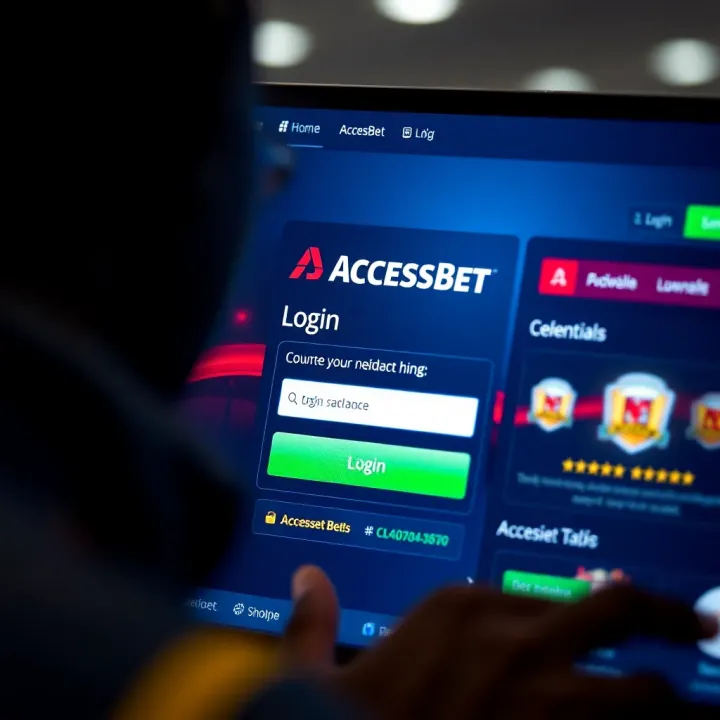 User entering login credentials on AccessBet platform interface