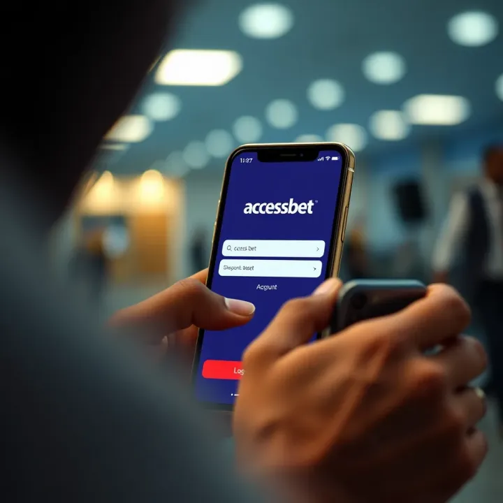 User logging into AccessBet account on a mobile device in Kenya