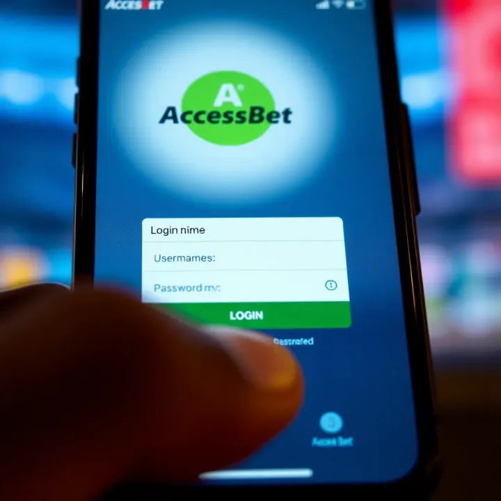 AccessBet App Login Screen for Nigerian Users User interface of AccessBet app showing login screen with username and password fields