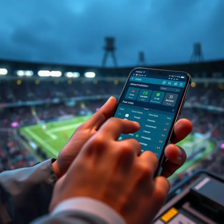 User interacting with Accessbet Mines Predictor APK interface showing game prediction results
