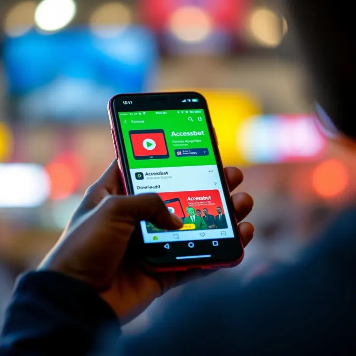 Mobile phone screen showing the Accessbet Nigeria app download page