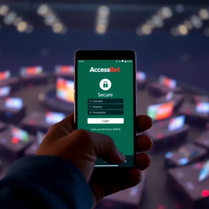 AccessBet login page on mobile device illustrating secure access
