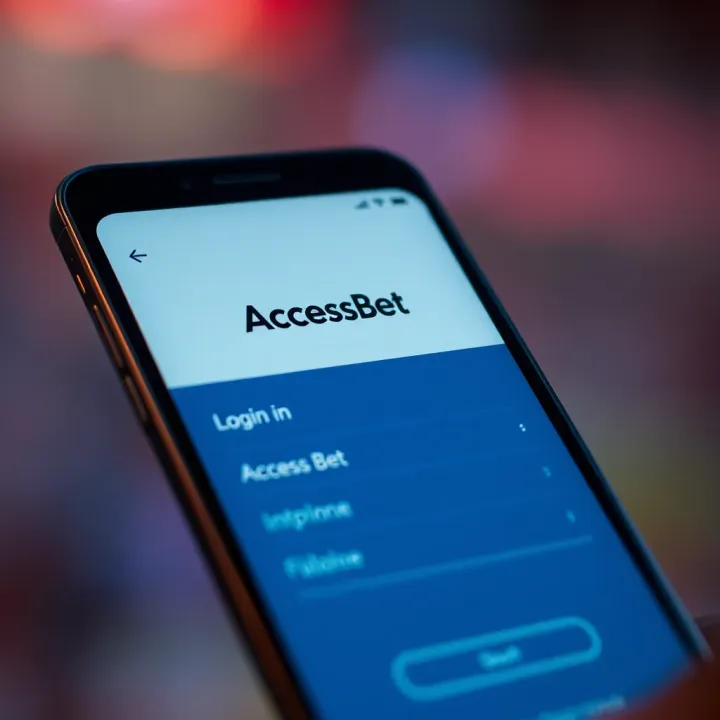 Mobile phone screen displaying the AccessBet old login interface with clear input fields