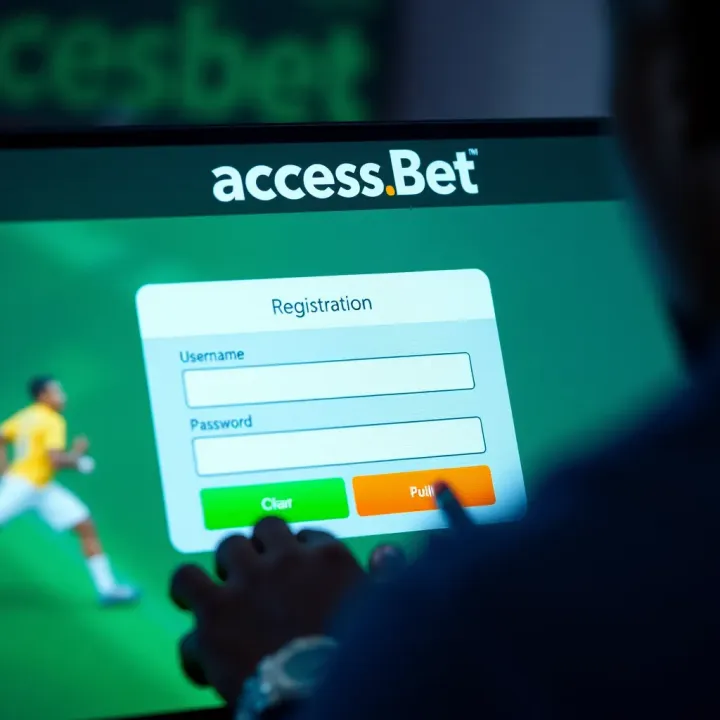 User filling out registration form on AccessBet online platform showing clear fields for username and password