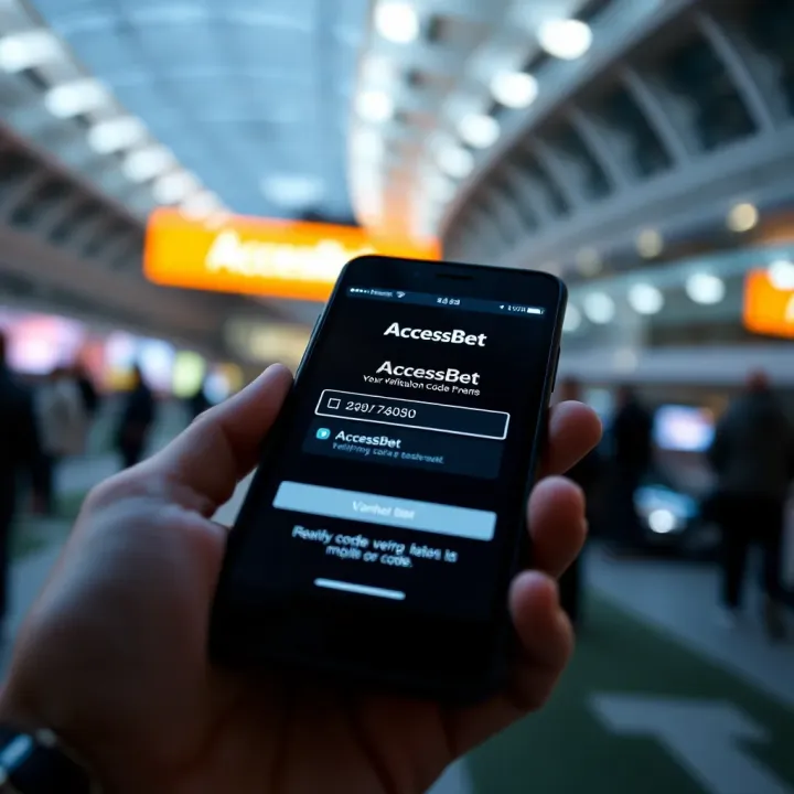 Verification code entry screen for AccessBet on a smartphone device