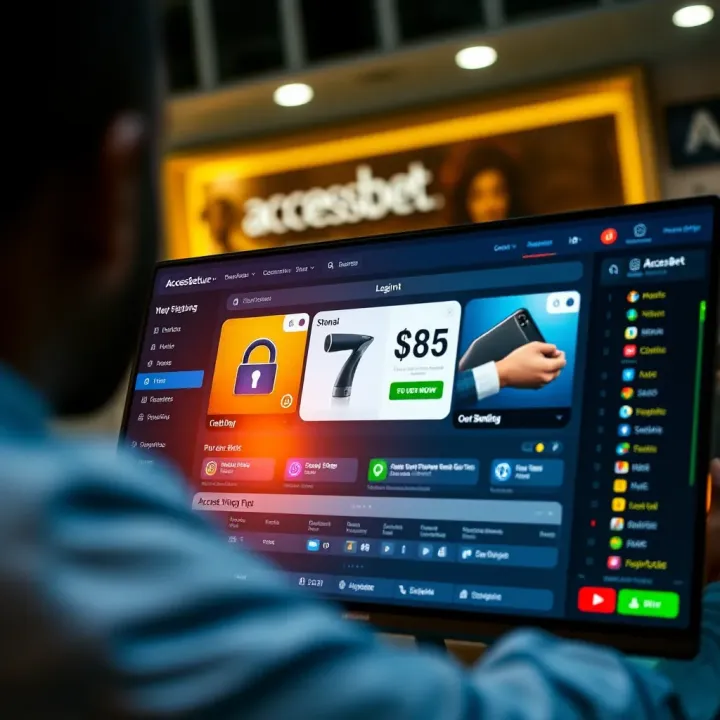 Dashboard displaying secure betting features and options for Nigerian users on AccessBet platform