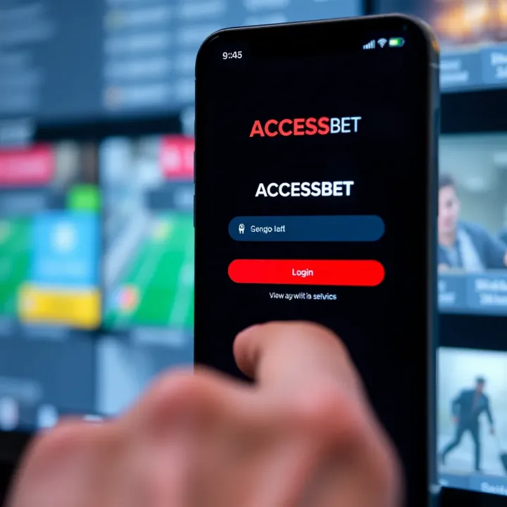 Secure login interface of AccessBet platform on a smartphone screen