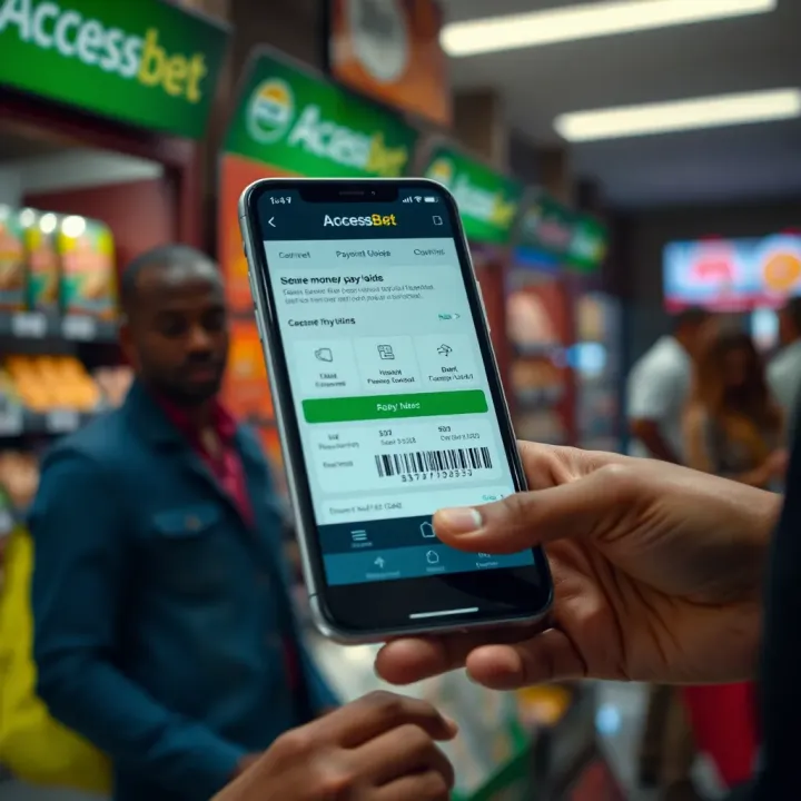 Illustration of secure payment methods available on AccessBet including mobile money and bank transfers for Nigerian users