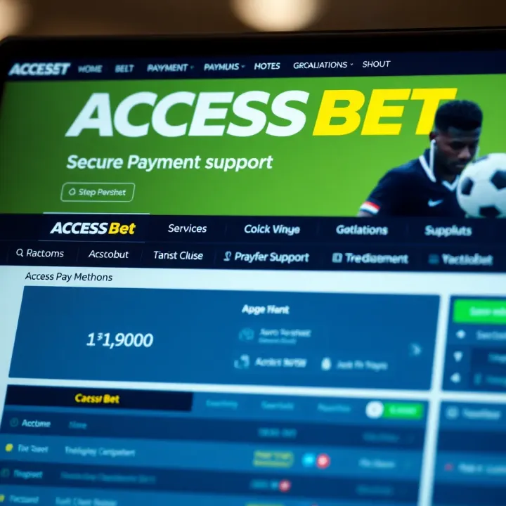 Secure payment methods and fast customer support highlighted on AccessBet interface