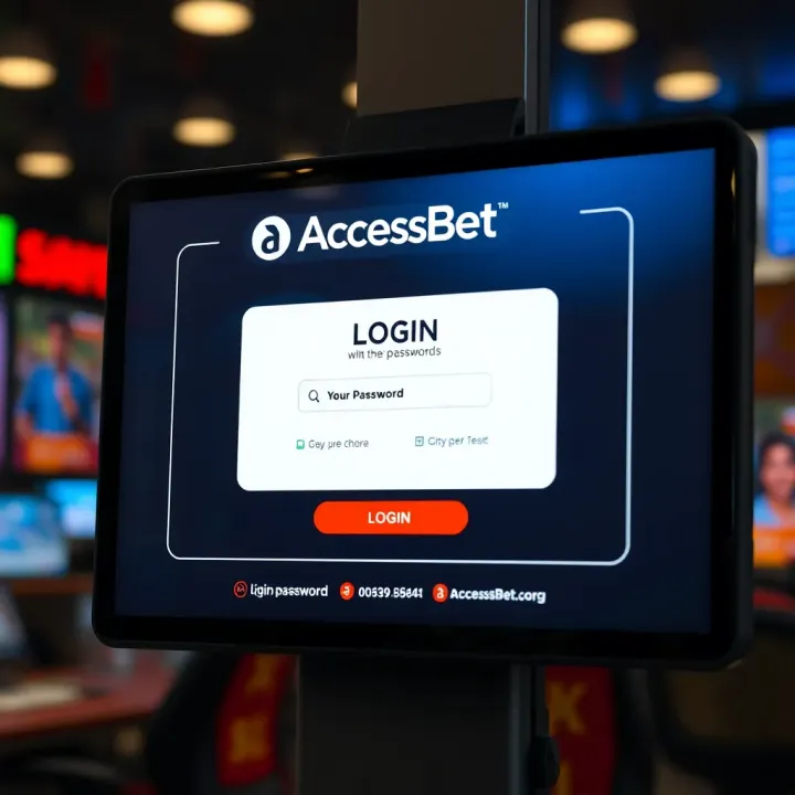 User interface showing login form on AccessBet platform with secure password entry