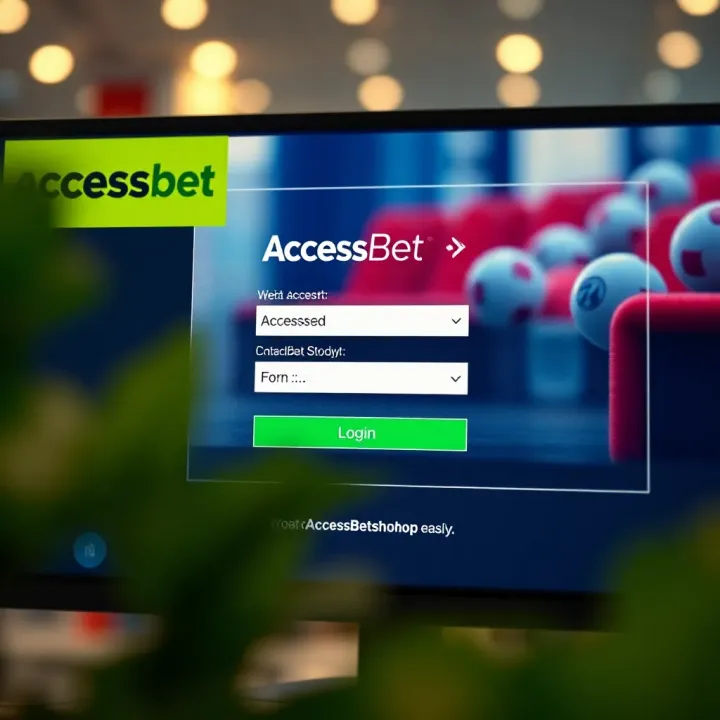 User interface showing AccessBet shop login screen with input fields and login button