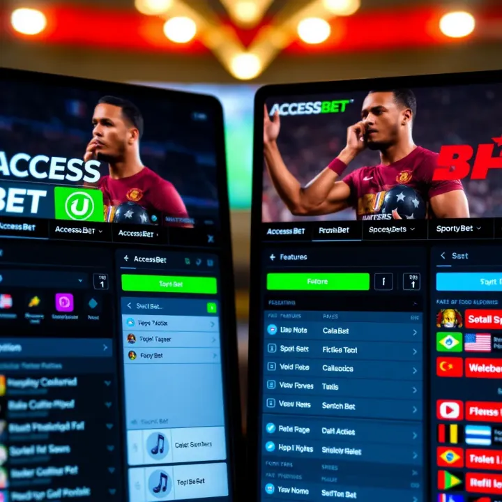 Comparison of betting platform interfaces showing features and options