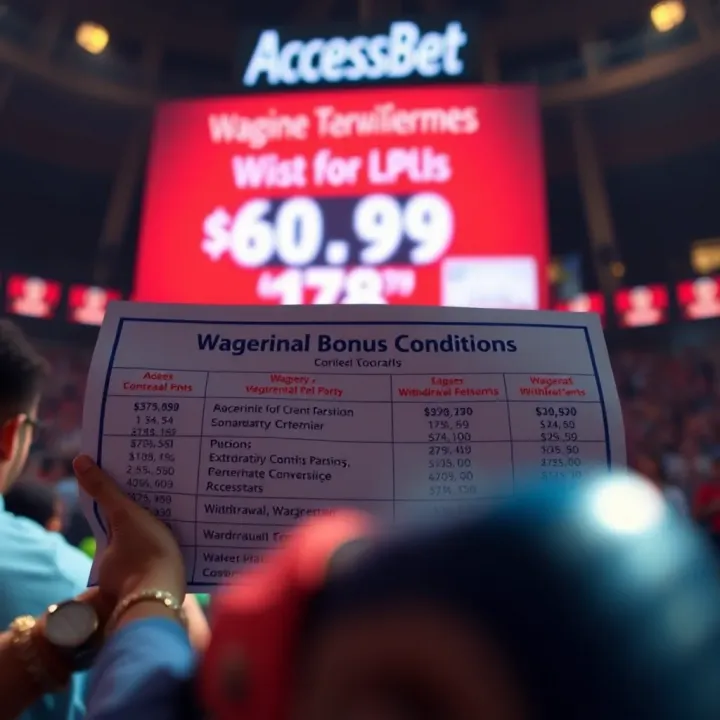 Visual representation of wagering requirements and withdrawal conditions for AccessBet bonus in Nigeria