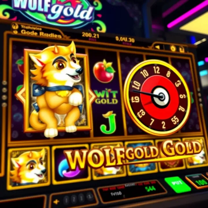 Wolf Gold slot machine interface showcasing vibrant symbols and a large jackpot meter on AccessBet platform