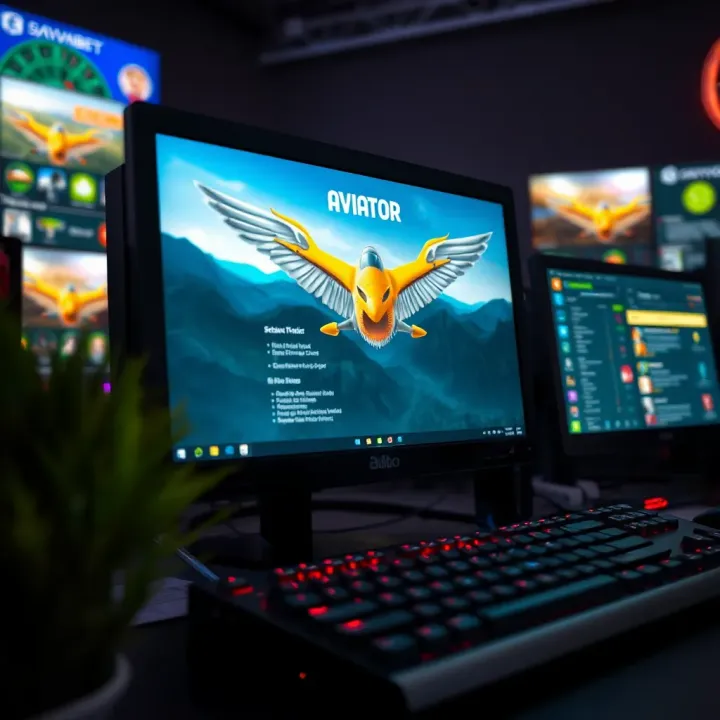 Illustration of a computer meeting system requirements for Aviator game installation