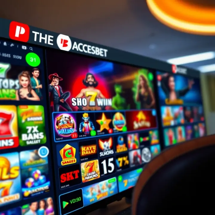 Exciting online casino interface with colorful game icons and vibrant graphics