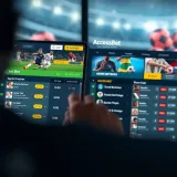 Interface comparison of AccessBet and Betshop showing sports betting options