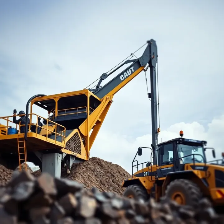 A mining site in Nigeria with modern machinery operating under clear skies