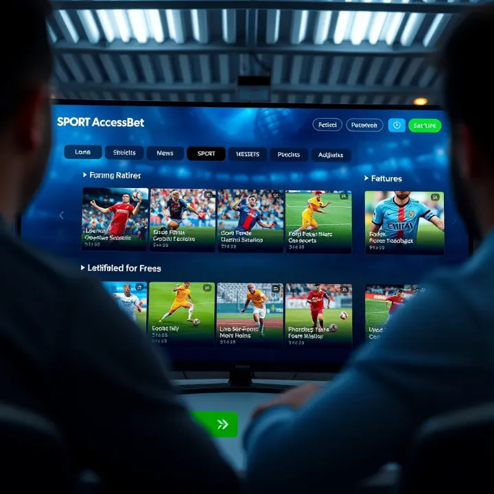 Graphical interface showing various sports options available for live streaming on Sport AccessBet