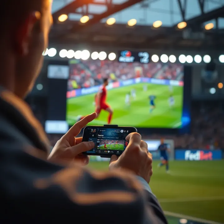 User browsing the Sport AccessBet platform to watch live football matches on a mobile device