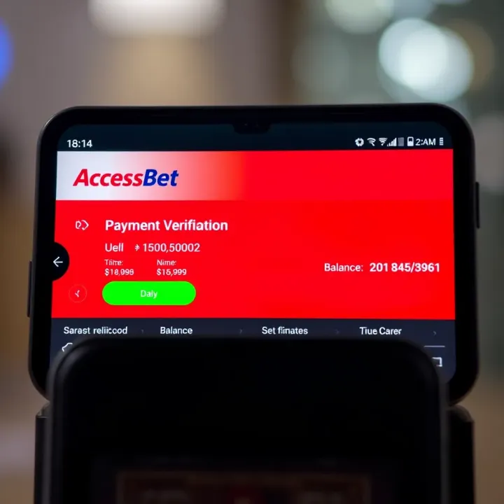 AccessBet wallet screen highlighting balance and transaction confirmation