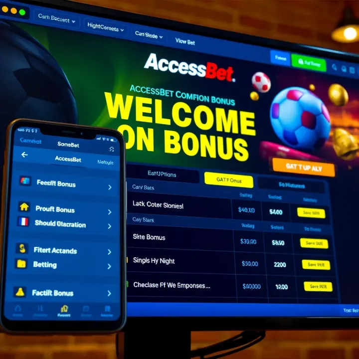 AccessBet Nigeria welcome bonus screen showing betting options and bonus details