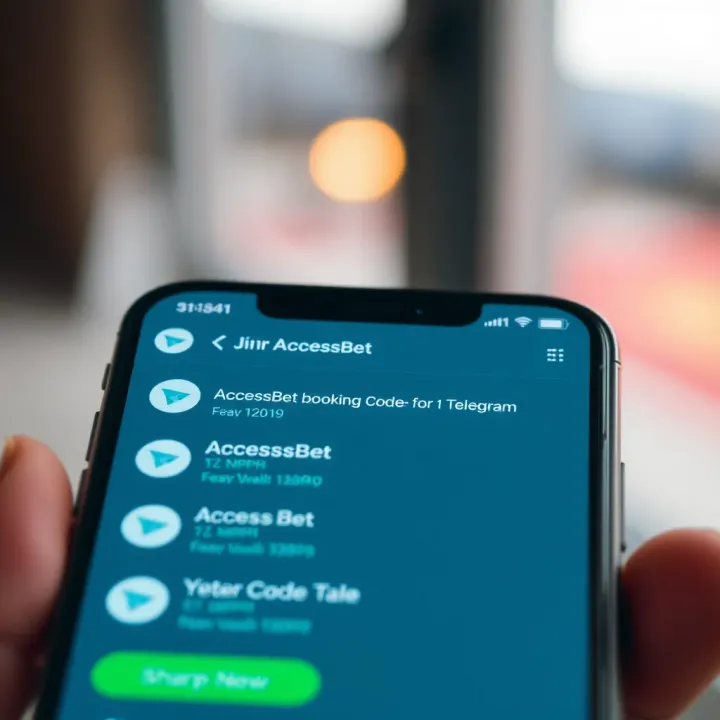 Telegram app interface showing AccessBet booking code messages for sports betting