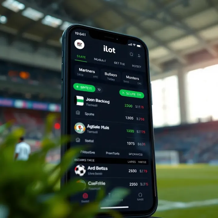 User interface of Ilot Bet app showing sports betting options and live scores