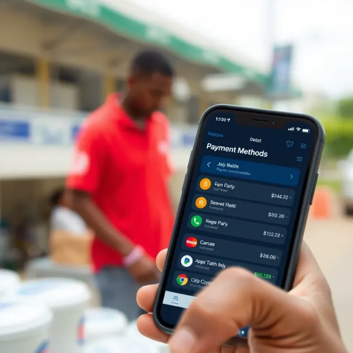Mobile phone screen displaying payment options available for Nigerian bettors on Ilot Bet app