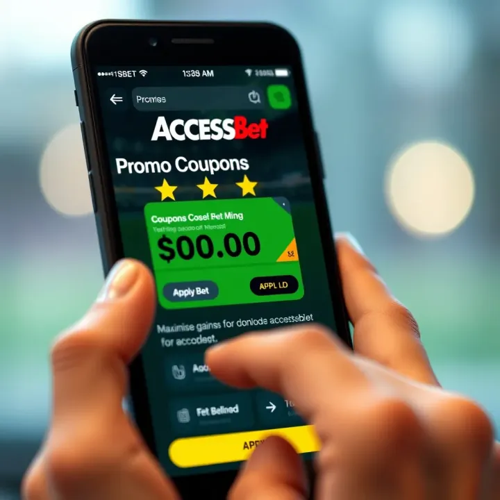 Illustration of a digital coupon being applied on a mobile betting app screen