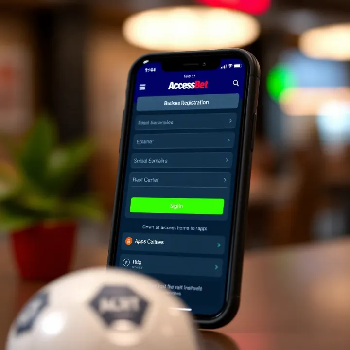Screenshot showing the Old AccessBet Mobile Lite app registration interface on a mobile device