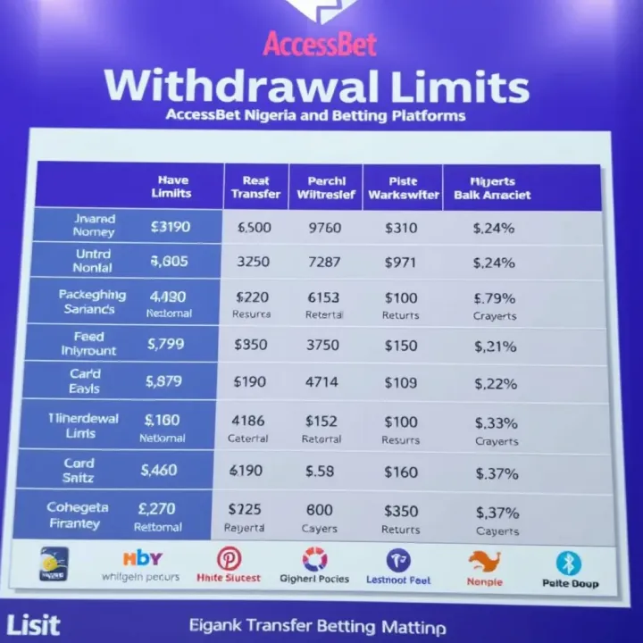 Comparison chart displaying withdrawal limits across various Nigerian online betting platforms