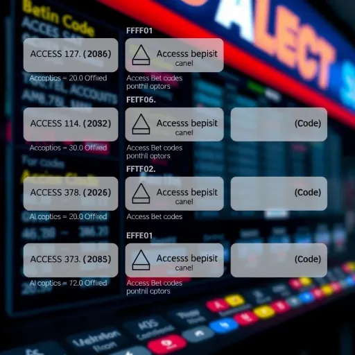 Illustration showing various AccessBet codes used for account verification and betting options