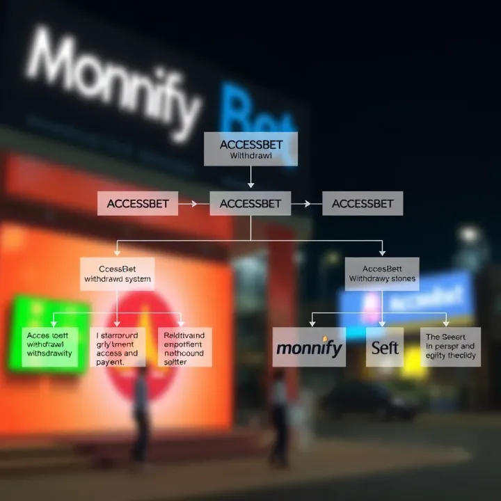Diagram illustrating the workflow of withdrawal transactions on AccessBet using Monnify payment system