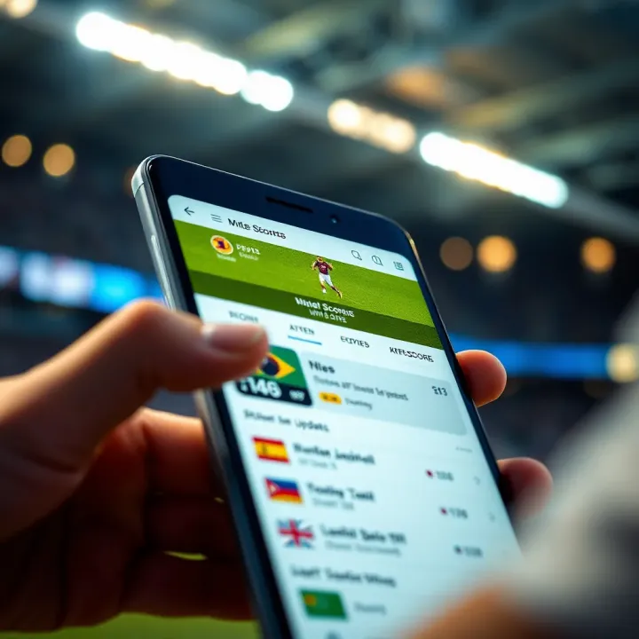 Smartphone displaying live football scores and updates from Livescore platform